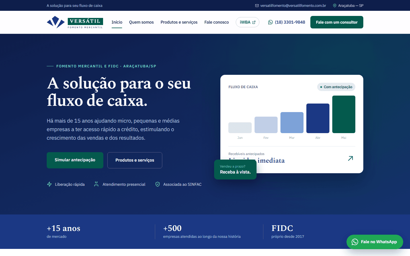 Screenshot do projeto Versátil