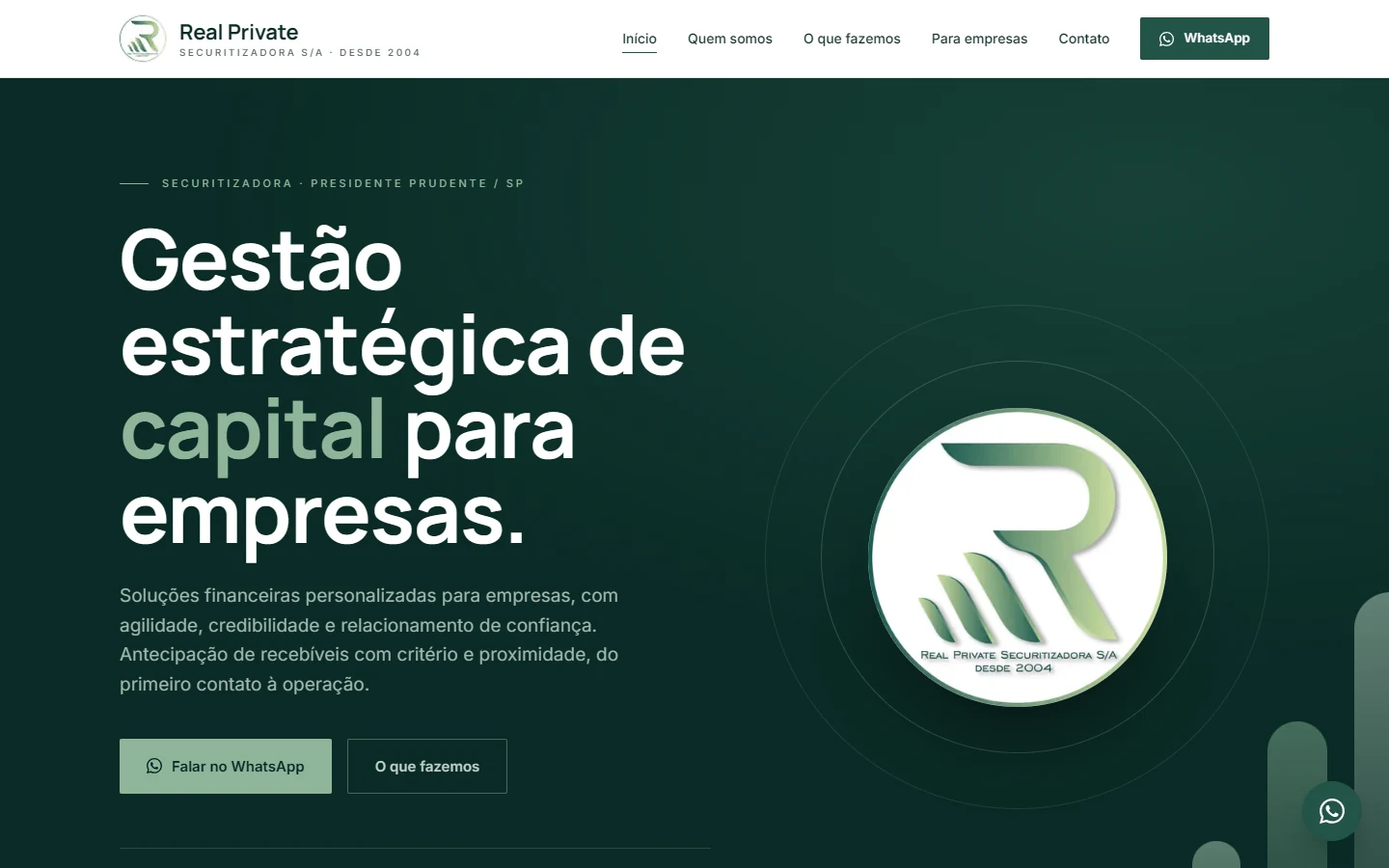 Screenshot do projeto Real Private