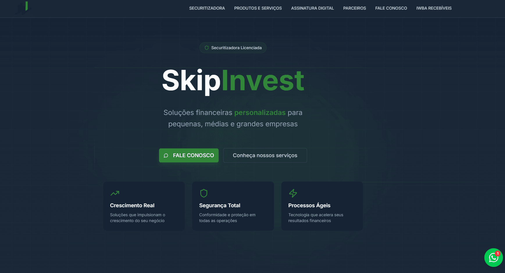 Screenshot do projeto SkipInvest